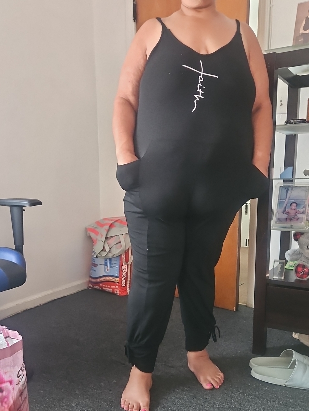 Women's Black Faith Graphic Jumpsuit